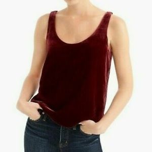 NWT J Crew Burgundy Velvet Tank